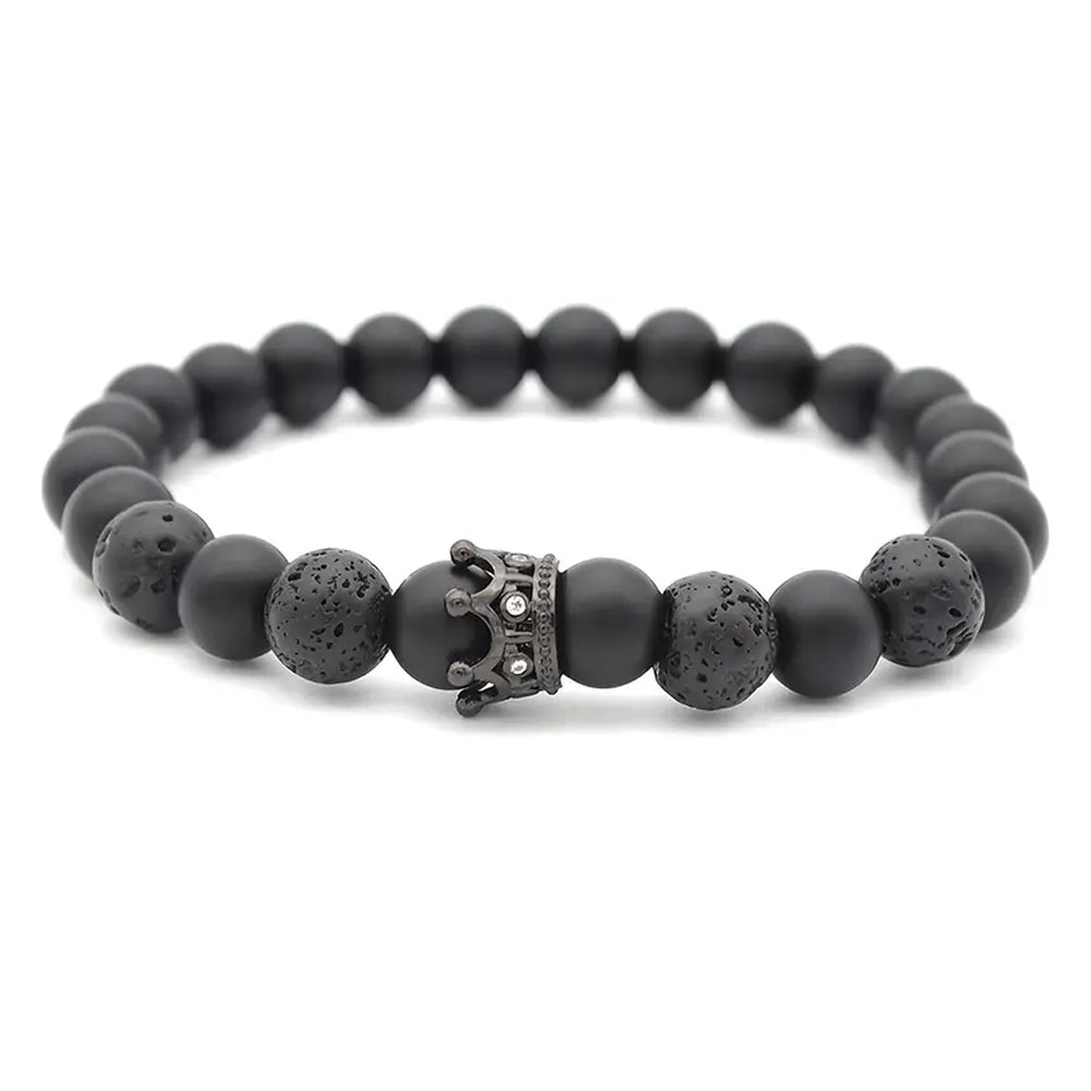 Cross.N.Crown Lava Stone Beaded Bracelet - Cross.N.Crown Apparel Co