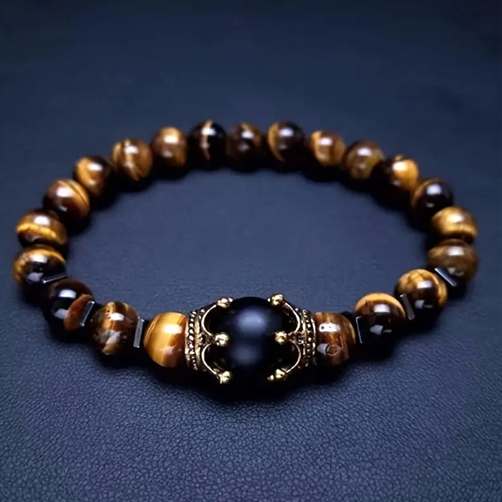 Cross.N.Crown Tiger Eye Stone Beaded Bracelet - Cross.N.Crown Apparel Co