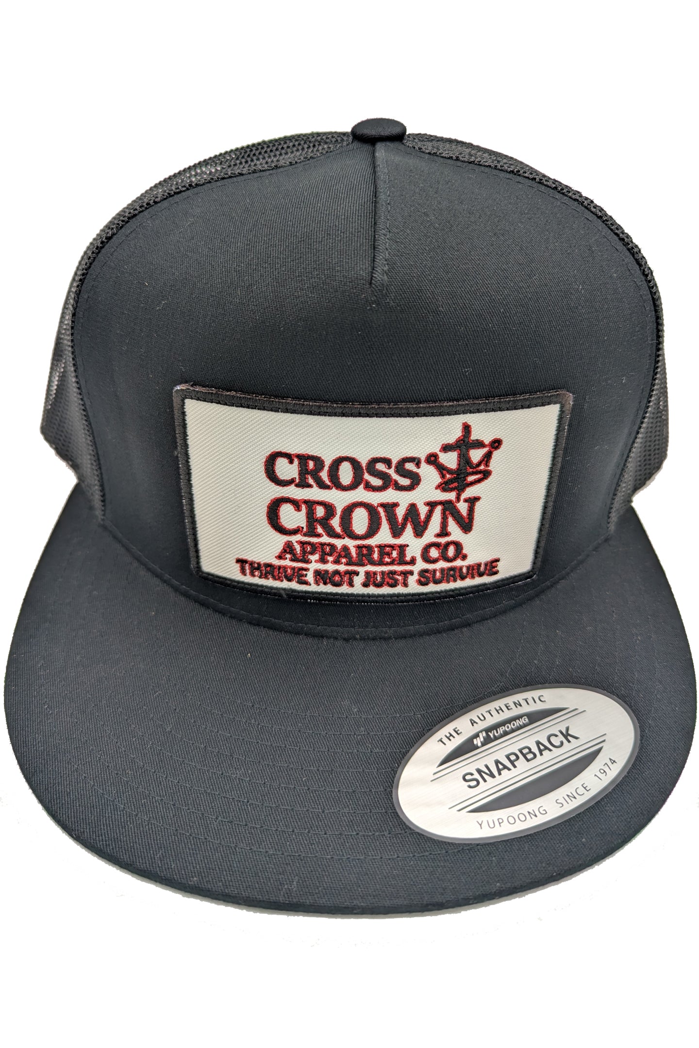 Cross.N.Crown OG Thrive Black Flat Brim Snap Back Cap