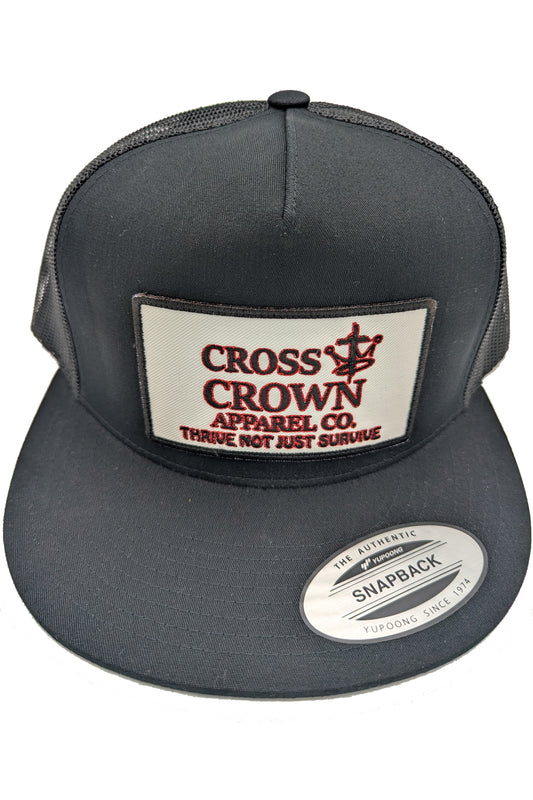 Cross.N.Crown OG Thrive Black Flat Brim Snap Back Cap