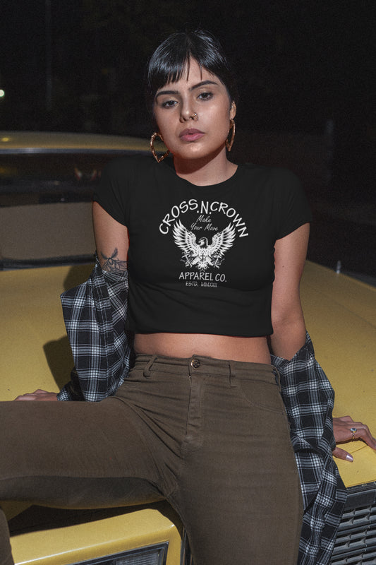 Womens Cross.N.Crown Soft Style Make Your Move Patriot Crop Top Tee