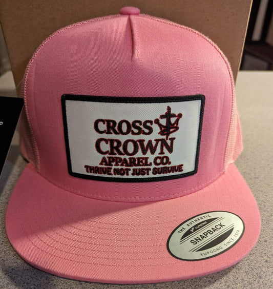 Cross.N.Crown OG Thrive Pink Flat Brim Snap Back Cap - Cross.N.Crown Apparel Co